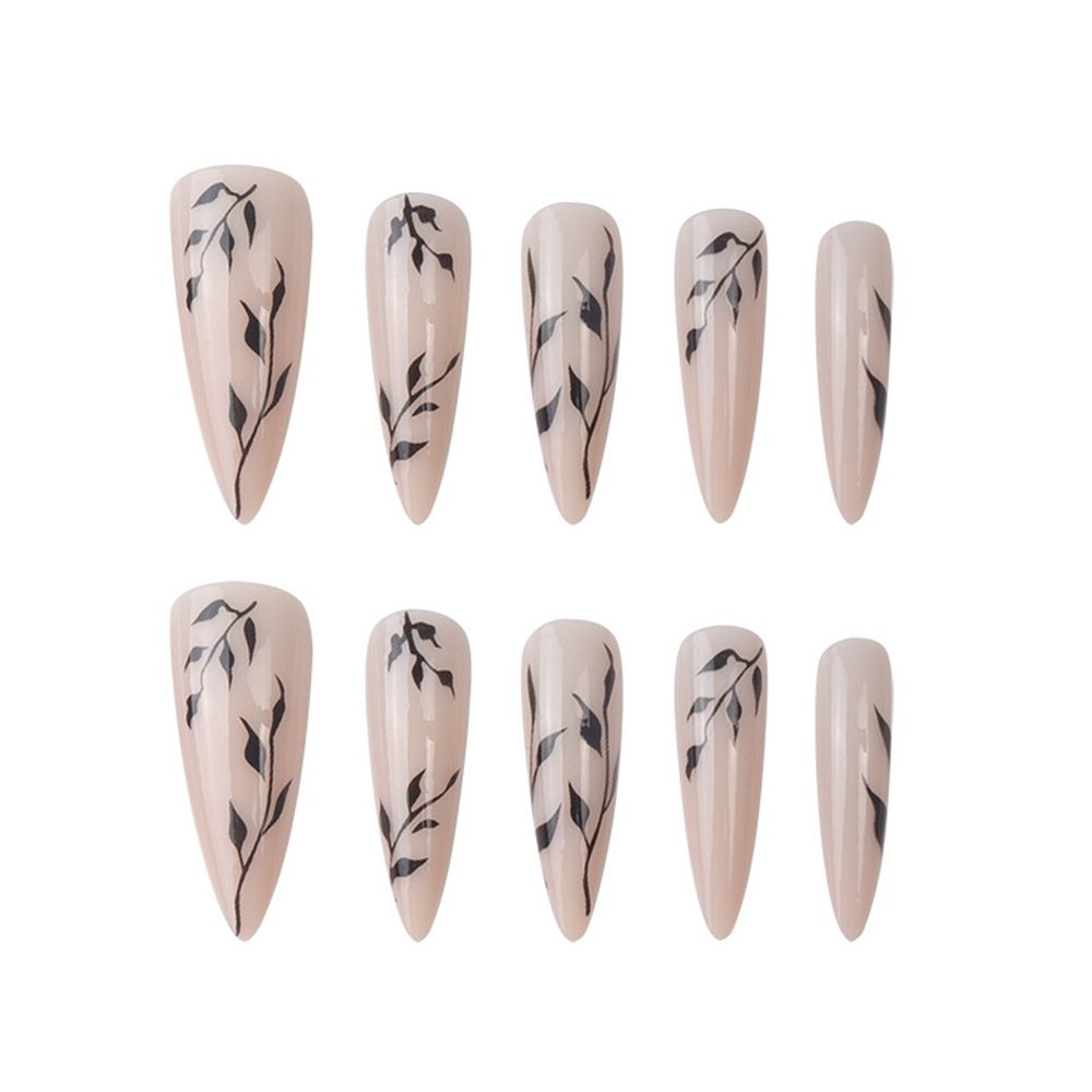 Artificial Nail Tips Manicure Tool Wearable Almond Fake Nails Plum Blossom Stiletto False Nails