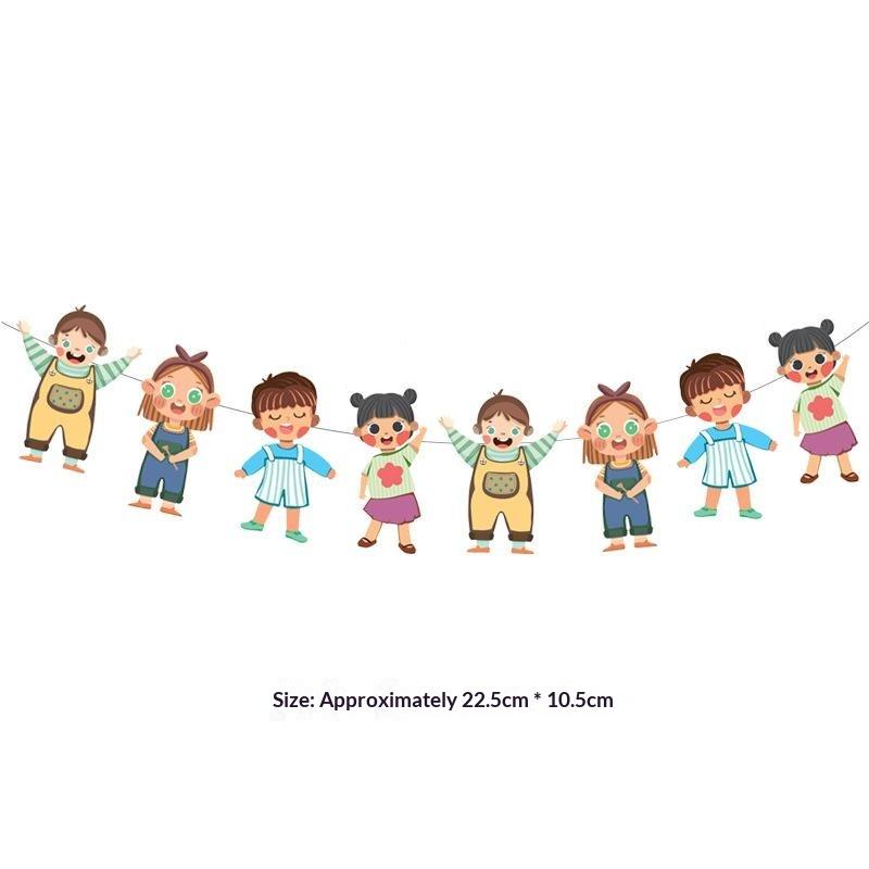 8/12 шт. Милые Руки в Руках Мальчик Девочка Кот и Собака Мультфильм DIY Гирлянда Баннер Флаг День Рождения Украшение Вечеринки Бумажные Флажки Подвесные