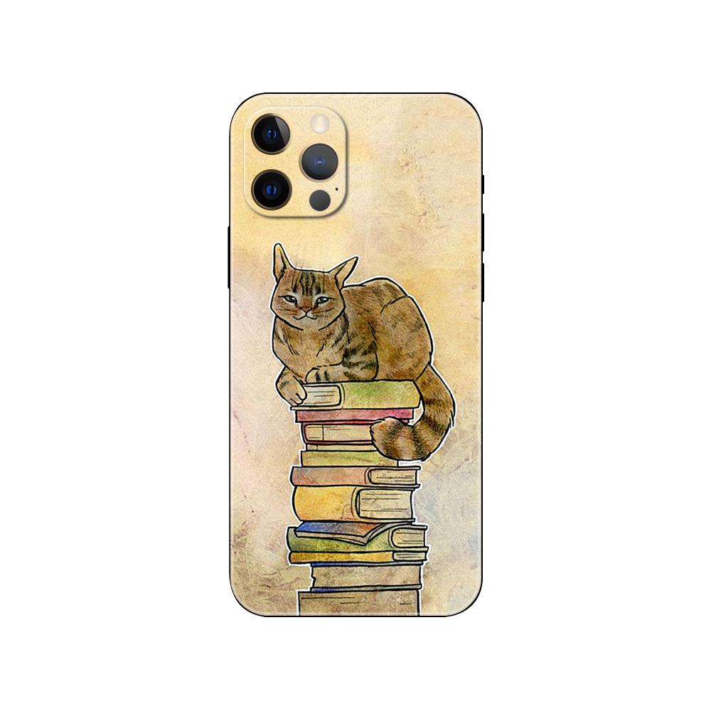 Чехол для телефона cats and the library tree для iPhone 5 5s 2020se 6 6s 7 8 plus x 10 XR XS 11 12 13 mini pro MAX черная задняя крышка из ТПУ