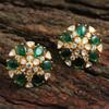 Sterling Silver Gold Finish Kundan Polki Stud Earrings