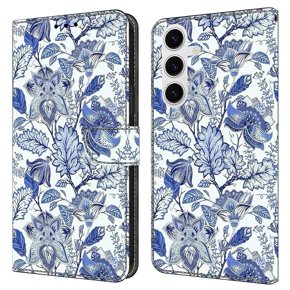 For Samsung Galaxy S25 Leather Case Pattern Printing Wallet Stand Flip Phone Cover