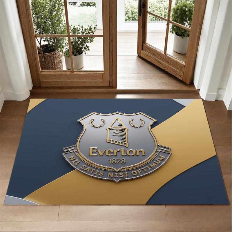 Everton Football Design Crystal Velvet Rug Soft Decorative Mat for Bedroom Entrance