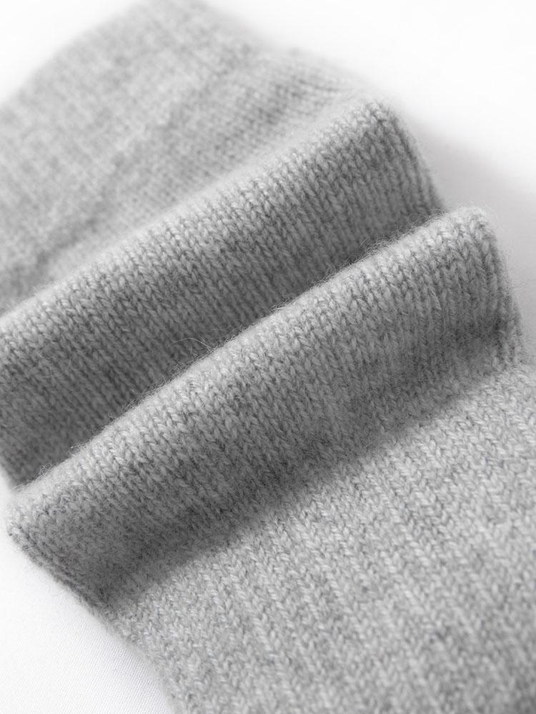 Women 100% Baby Cashmere Thick Density Mitts Knitted Fingerless Winter Thermal Gloves Semi Finger Drive Mittens Arm Warmers