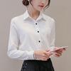 Spring and Summer Women's Casual Long-sleeved Lapel Solid Color Business Shirt