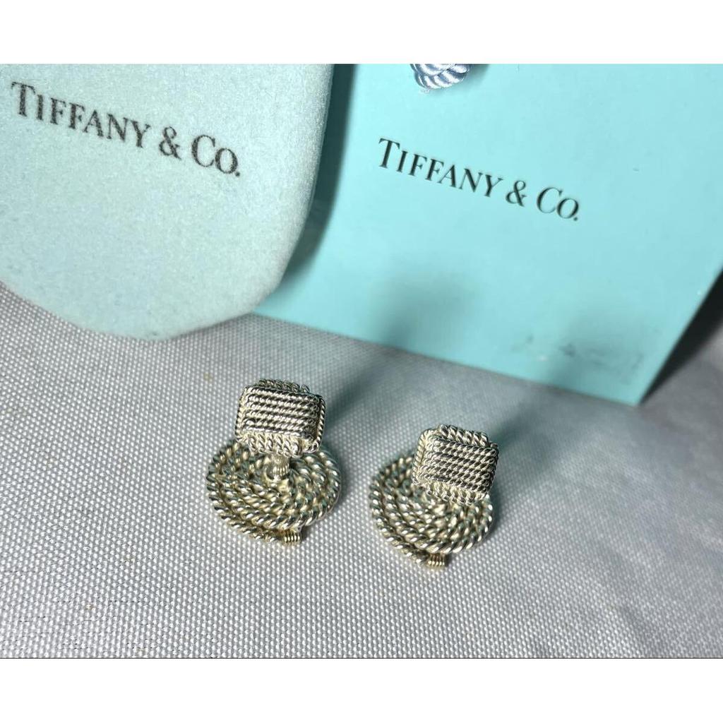 Used Good Condition Rare TIFFANY Tiffany Twisted Rope Design Vintage Cufflinks Button Cufflinks Sterling Silver SV925 Included