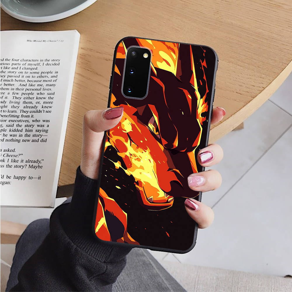 Чехол AP3 Charmander Pokemon Black для iPhone 16 15 Plus 14 13 12 11 Pro 8 7 6S SE 5S X XR XS Max Realme C30 C33 C31 9I Huawei Y8P Y9 Sofe Cover