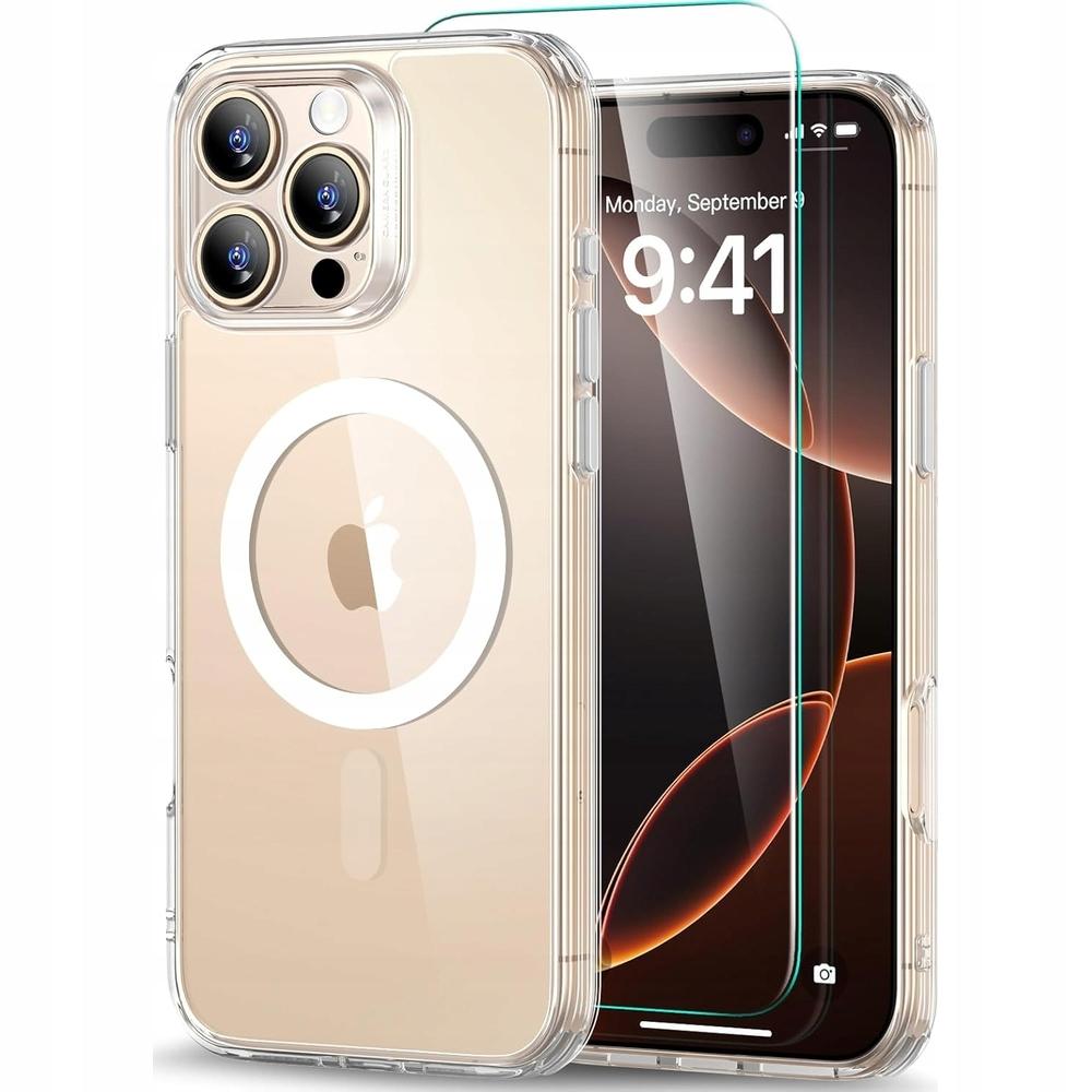 Etui case do iphone 16 pro max plecki magsafe ochronne szkło przezroczysty