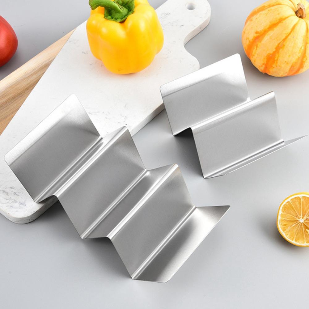 Stainless Steel Taco Holder 2/3 Grids Taco Shell Stand Portable Taco Plate Kitchen