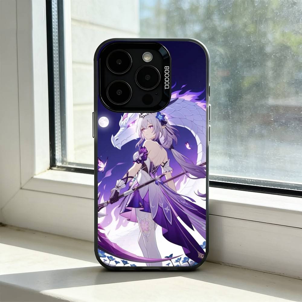 Чехол для телефона Honkai Castorice S-Star Rail Для iPhone 17,16,15,14,13,12,11 Plus,Pro Max,XS,Красочный Серебристый Чехол для телефона Funda Cover