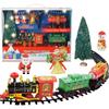 Christmas Train Set Electric Train with Lights and Music Railway Tracks Set Battery Operated Tracks