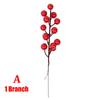 1/30 Branches Dense Berries  Artificial Flowers Bouquet Red Holly Berry Stamen Plants Xmas Tree Christmas Party  Home Decor