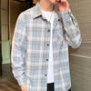 2024 Весна и осень Новая большая рубашка с длинным рукавом в клетку в стиле ретро для мужчин, свободное универсальное пальто