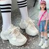 Girls' Sports Shoes 2025 Spring and Autumn New Casual Little White Shoes Children's Dad Shoes Boys Breathable Mesh Running Shoes
