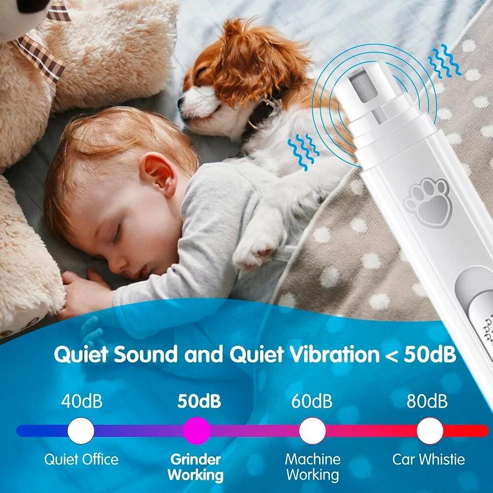 Машинка для стрижки ногтей для собак, 2-скоростная электрическая перезаряжаемая машинка для стрижки ногтей для домашних животных, разглаживание ногтей для собак, кошек, товары для домашних животных