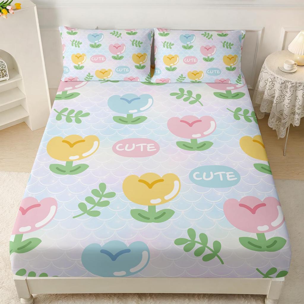 Подсолнух Исцеляющий Узор Простынь Трехпредметная Цифровая Печать Простынь Трехпредметная Простынь Детская Взрослая