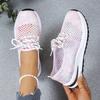 Fashion Fashion Breathable Mesh Platform Sneakers for Women Summer Lightweight Non Slip Walking Shoes Woman Comfort Slip On Casual Shoes