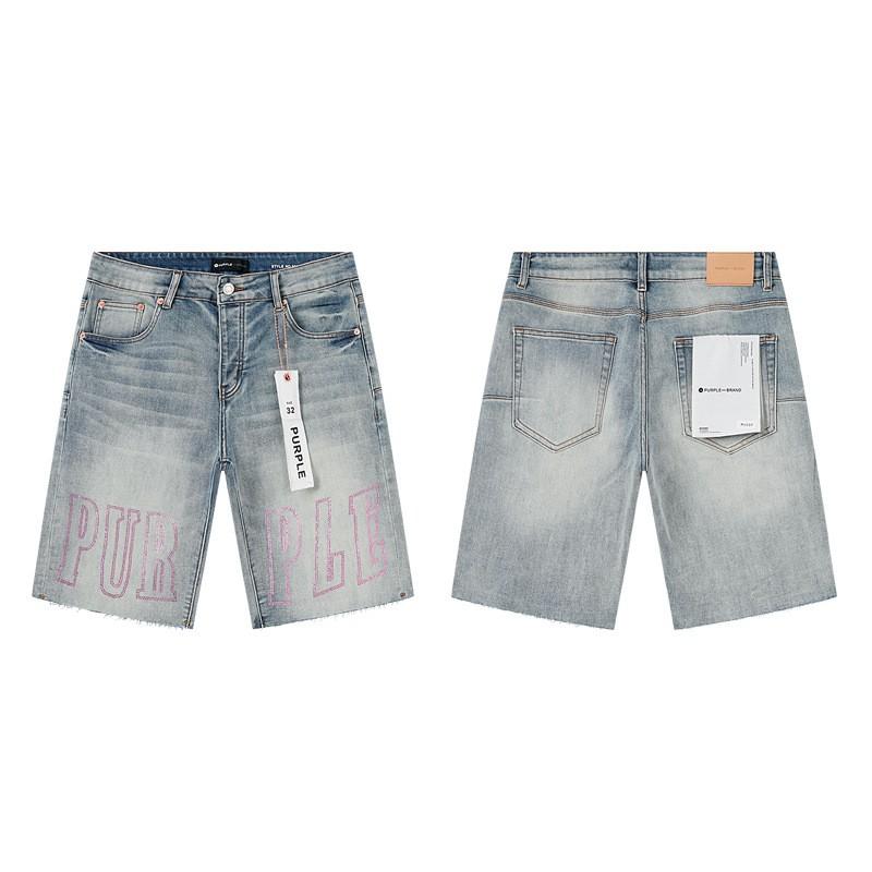 PurpleBrandJeans Distressed High-Street Denim Shorts Loose Fit Straight Cut 2026