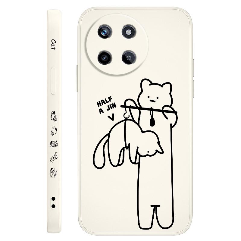 Милый чехол для телефона с тяжелым котом для OPPO Realme 12 11 10 9 9i 8 8i 7 Pro Plus C35 C21Y C25Y C25 4G 5G, жидко-силиконовый чехол