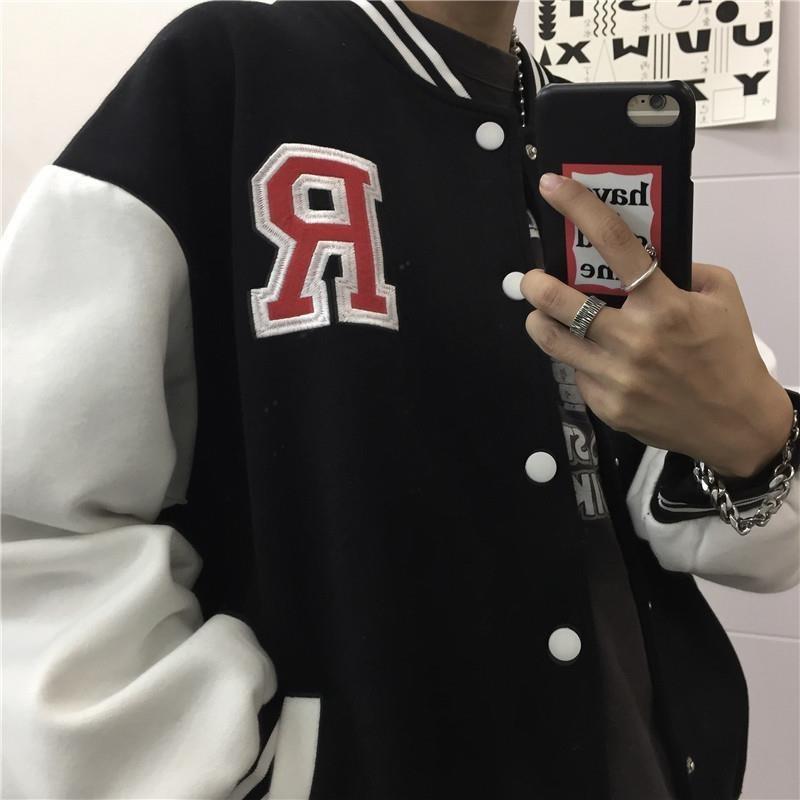 Harajuku толстовки больших размеров, осенние флисовые толстовки с капюшоном большого размера, женская толстовка в стиле хип-хоп, бейсбольная форма