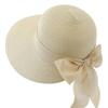 Portable Big Brimmed Woven Cap Breathable Bow Fisherman Cap Straw Weaving Beach Hat  Seaside