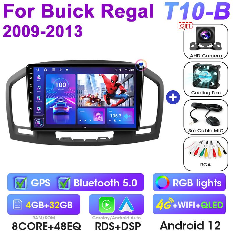 2 Din Android 12 автомобильный радиоприемник для Buick Regal для Opel Insignia 2009 - 2013 мультимедийный видеоплеер GPS 4G Carplay Auto Stereo DVD