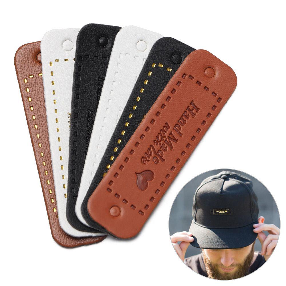Craft Hat Bag Decoration Leather Handmade Labels Garment Label Bronzing Tags Hand Made With Love