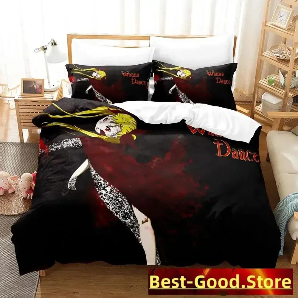 Новый Комплект Постельного Белья С Принтом Из Аниме Vampire Bund С Наволочкой Пододеяльник Мягкий Односпальный Двуспальный Queen Super King Размера