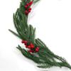 Искусственная гирлянда из Норфолкской сосны Хвоя Красные ягоды Реалистичная Рождественский каминный камин Настольный декор Для дома Уютный Праздничный