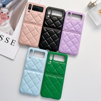 Чехол для Samsung Galaxy Z Flip 4 3, элегантный ромбовидный чехол, приятный на ощупь, матовый, мягкий силиконовый, складной противоударный чехол, аксессуары