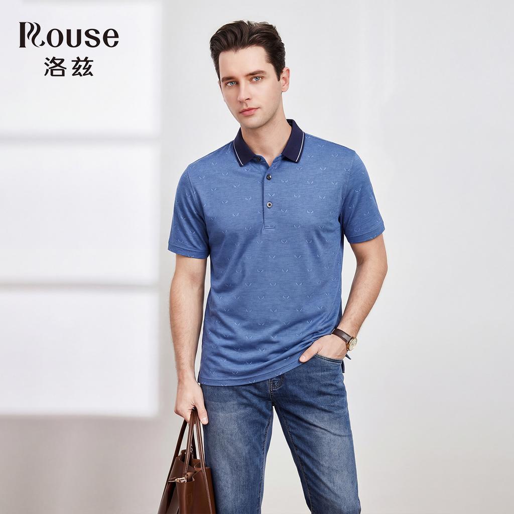 Lodz [Silk&Cotton] 26 Summer Short sleeved T-shirt for Business and Leisure, Loose and Breathable Men's Polo Shirt