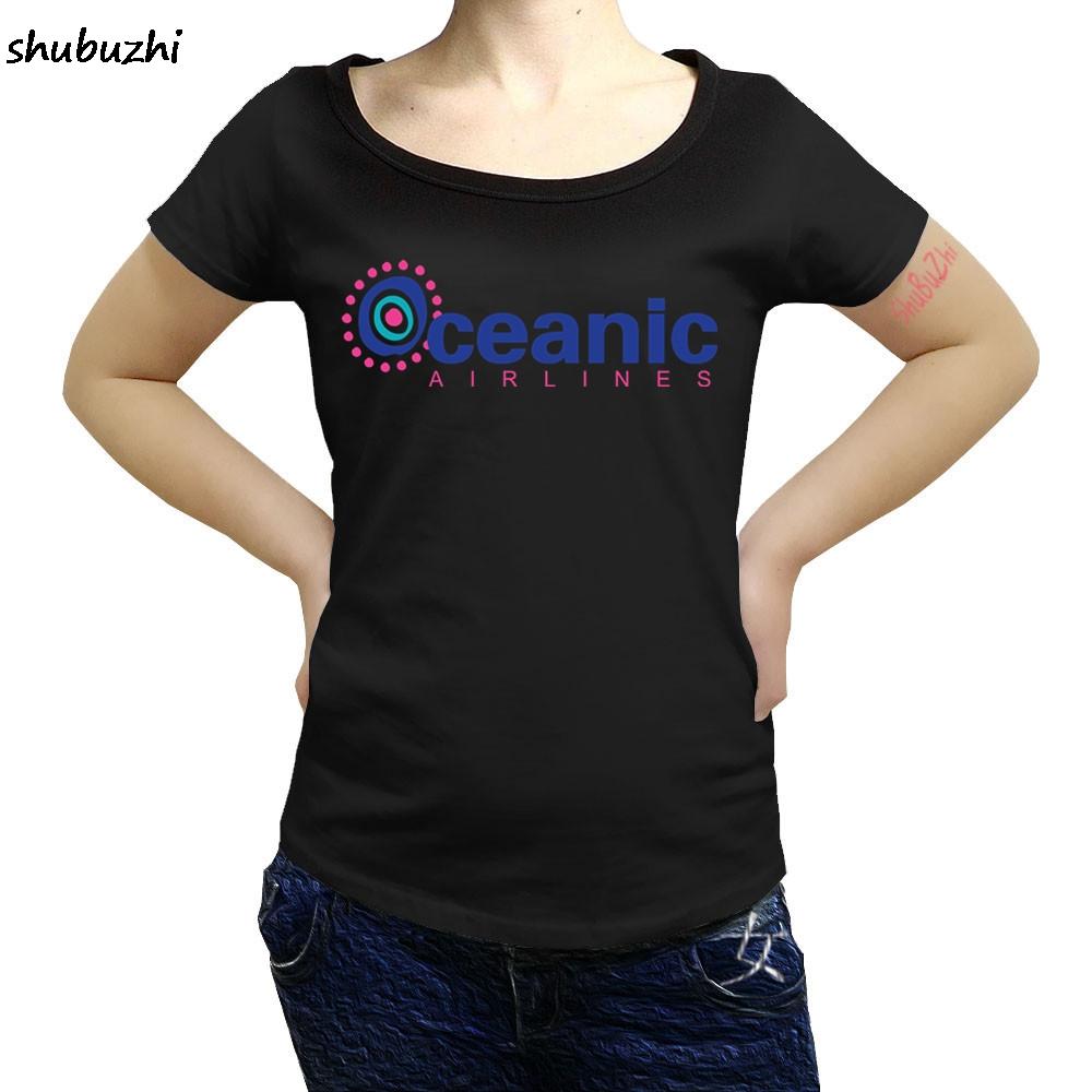 casual o-neck womens t-shirt Retro American TV Series Lost Flight 815 Oceanic Airlines Holiday