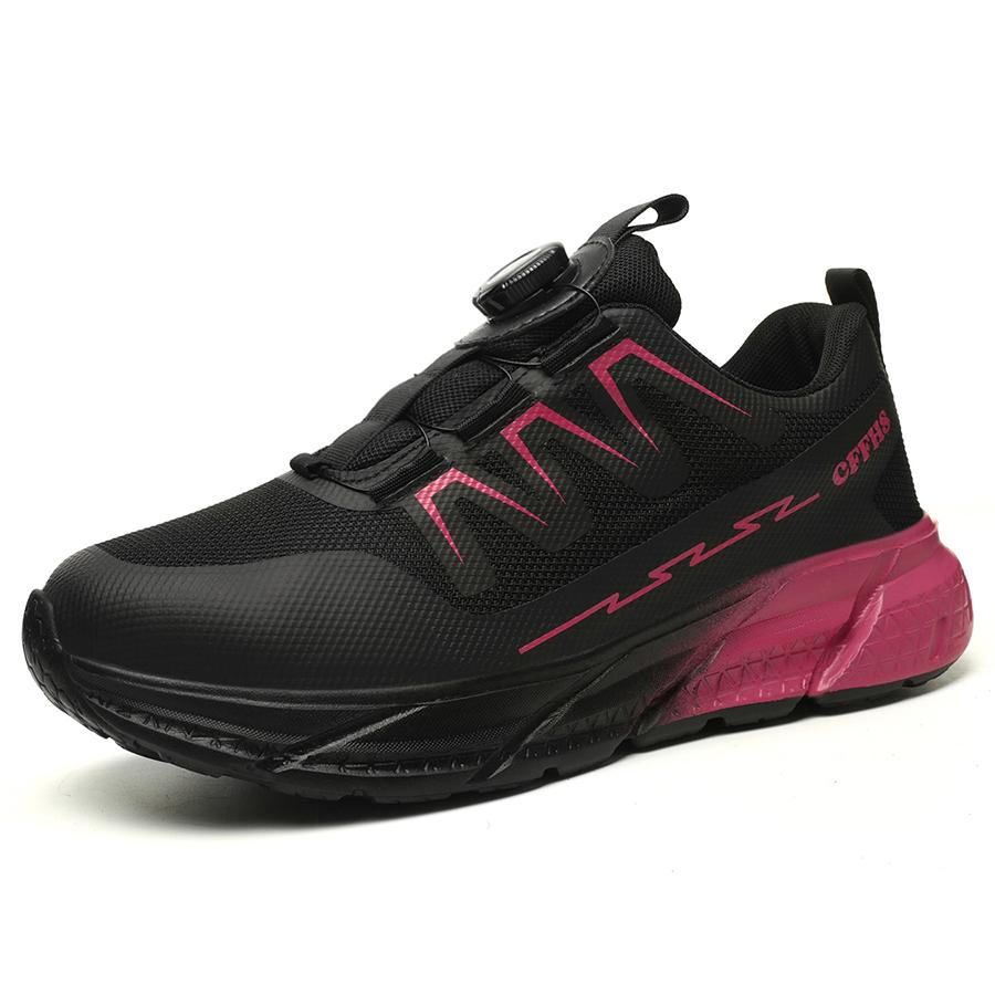 Women Rotary Buckle Slip Resistant Sneakers Breathable Mesh Shoes Safety Shoes Work Puncture-Proof Anti-Smash Steel Toe Shoes