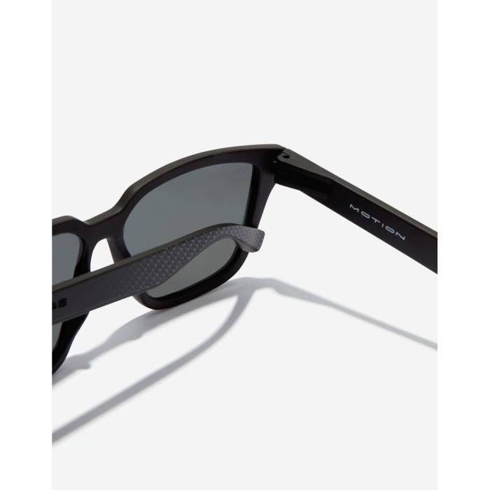 Lunettes de soleil - Hawkers - Motion - Monture carrée noire - Verres bleu miroir polarisés - UV400
