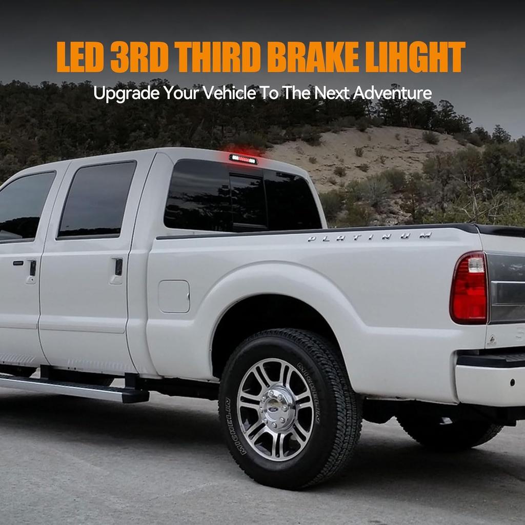 3Rd Third Brake Light LED For 1999-2016 Ford F250 F350 F450 F550 Super Duty, 1993-2011 Ford Ranger High Mount Rear Cab Brake Lights Assembly, 99-16