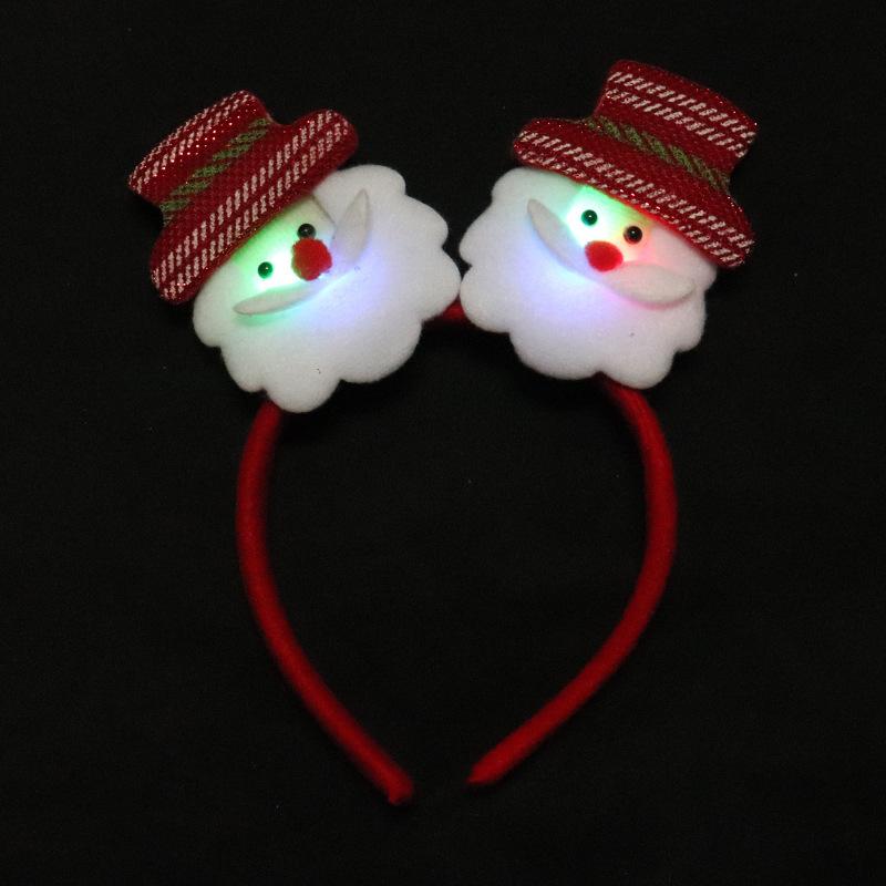 Christmas Luminous Adult Children's Decorative Headband Santa Claus Snowman Deer Luminous Headband Decoration Children's Gift