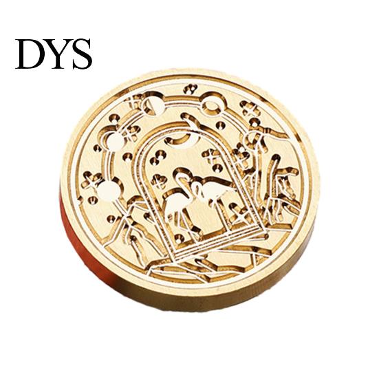 Metal Seal Heads for Scrapbooking Wax Sealing Copper Stamp Head, with Detailed Relief Texture, Round DIY Crafting Shaped Durable Brass Wedding