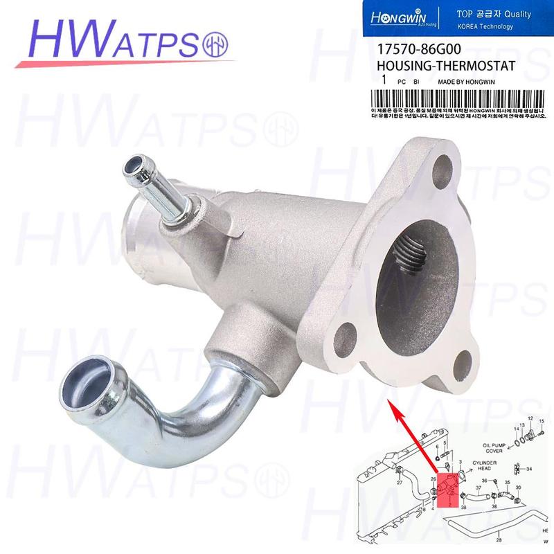17570-86G00 Engine Coolant Thermostat Housing & Sensor for Suzuki SX4 Fit Swift M16A,M15A 13650 73H00