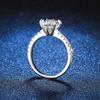 Certified D Color Moissanite VVS1 Sterling Silver Ring Wedding Engagement Luxury 2 CT Rings Fashion 14K White Gold Jewelry