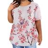 Летняя модная женская повседневная футболка с коротким рукавом и круглым вырезом с цветочным 3D-принтом