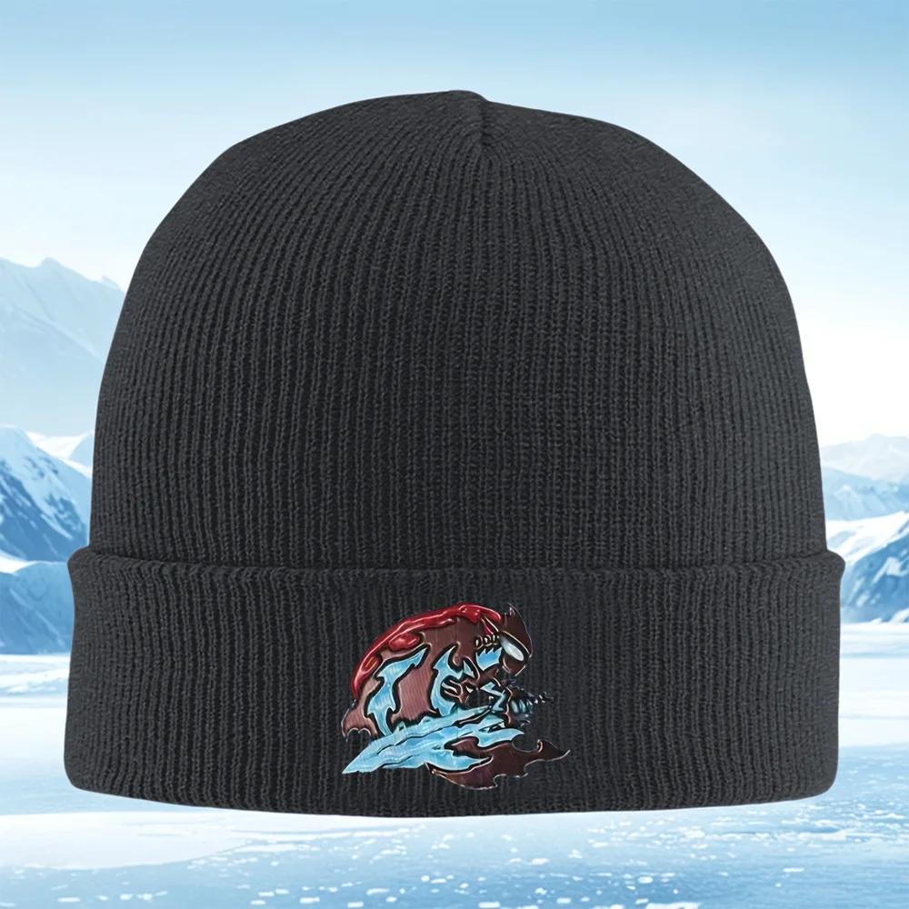 Winged creature flowing ice design Unisex Women Unisex Knitted Hat Beanie Pullover Cap Winter Thermal Warm Christmas Outdoor Cyclin