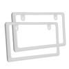 NanoSight License Plate Frame, Gloss White, Light Car, Ordinary Car, Looks Small, Yellow Edge Concealed (Gloss White, 2 Pieces)