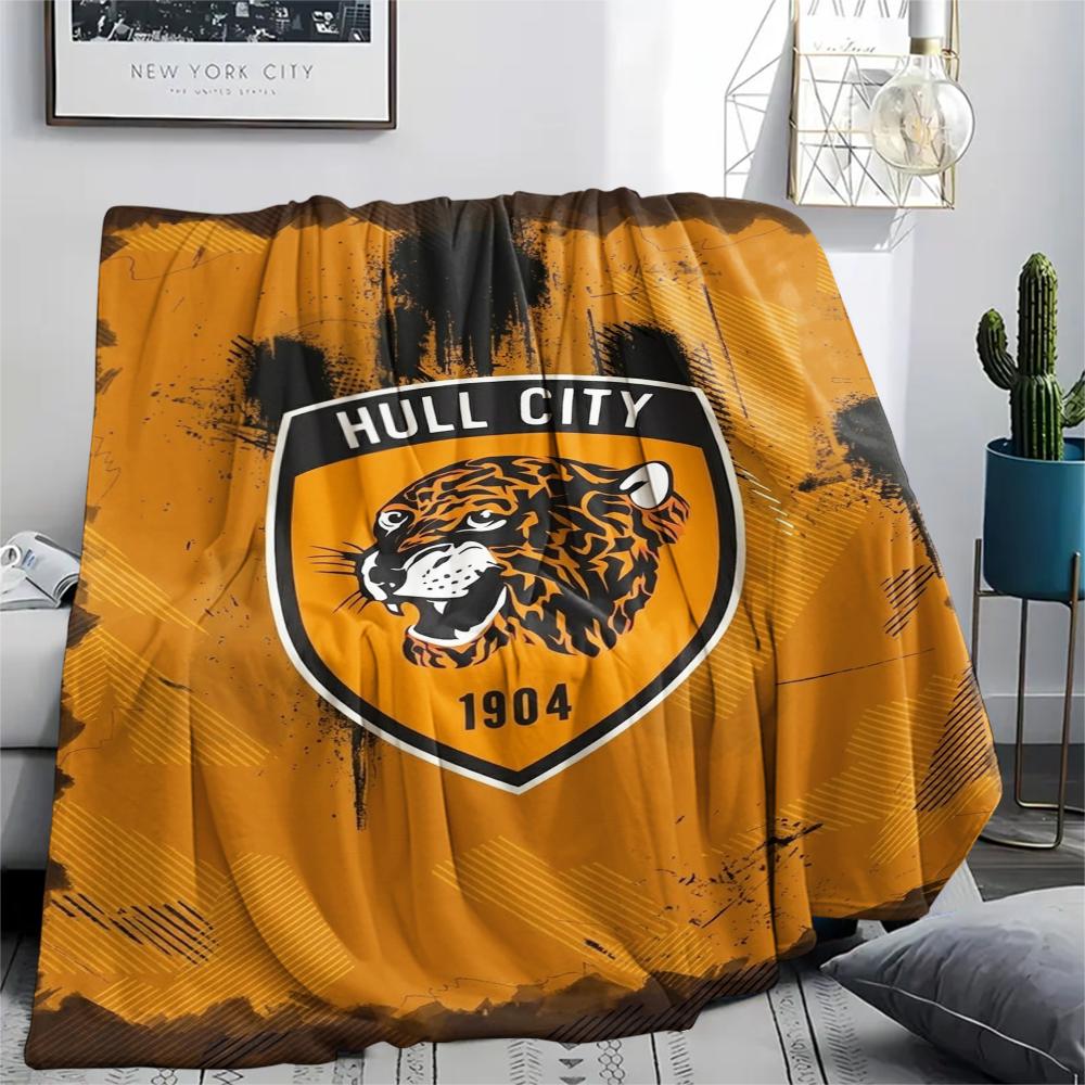 1PC Hull City FC Print Flannel Blanket, High quality Comfortable for All Seasons, Home Decor, Warmth and Comfort, Perfect for Christmas Gifts