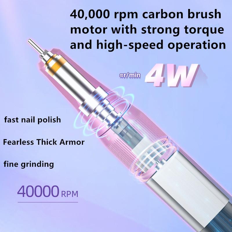 Полировщик для ногтей с взрывным градиентом, 40000 об/мин, портативное средство для снятия лака, полировщик для ногтей