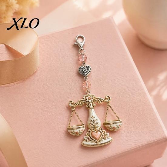 12 Star Sign Keychain Zodiac with Keepsake Card, Card Pendant, Backpack Handbag Purse Charm, Inspirational Gift for Men Women Pendant