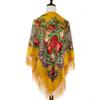 Ethnic Style Peony Tassel Shawl: Cotton Headscarf for Women - Warm Autumn/Winter Square Scarf & Sunscreen