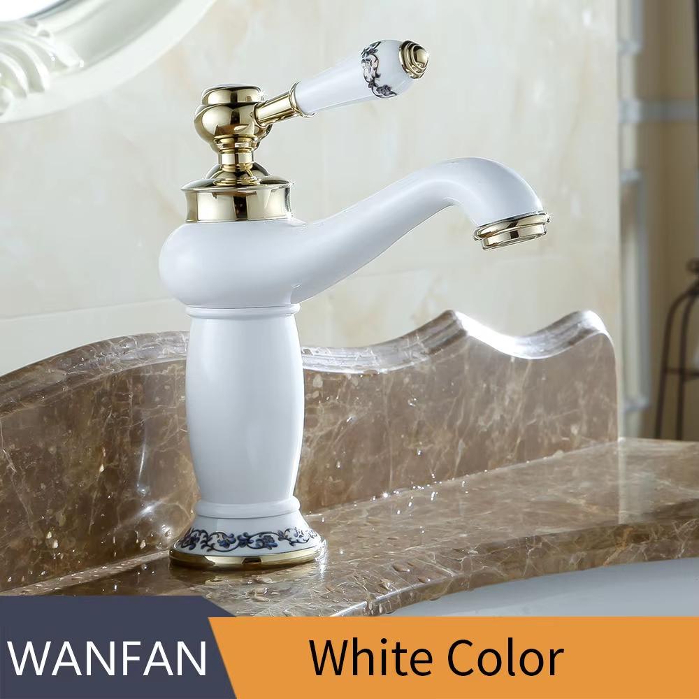 Basin Faucet Mixer Tap Single Handle Free Swivel Bathroom Hot Cold Water Single Hole Antique Brass Modern Ceramic Valve Core