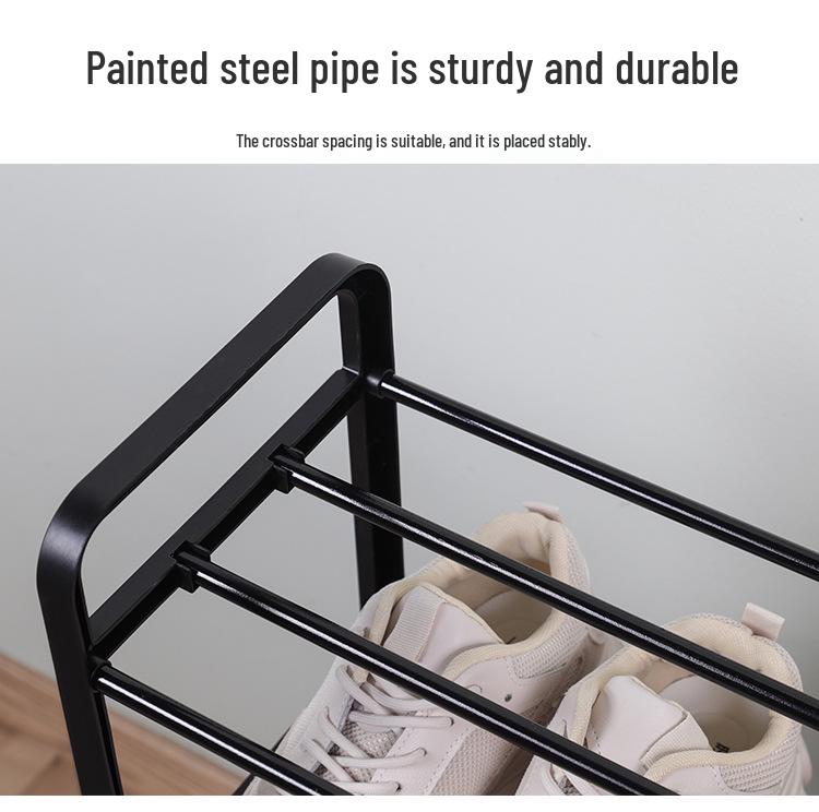 Modern Space-Saving Multi-Layer Shoe Rack: Punch-Free Assembly, Painted Finish for Living Room Storage