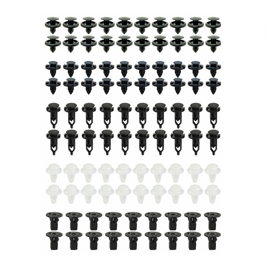 For Toyota Lexus 100 Pcs Panel Bumper Fender Push Rivets Fastener Clips Plastic