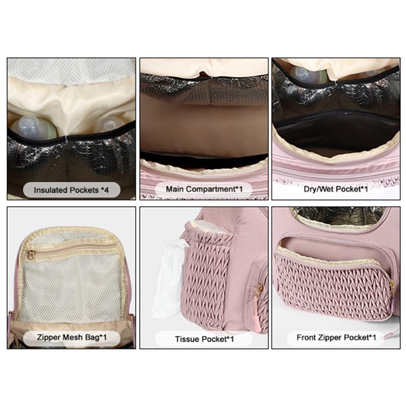 Мамочкина сумка для подгузников, органайзер для детской коляски, рюкзак большой вместимости для путешествий на открытом воздухе, сумка для беременных с термокарманом и пеленальным ковриком