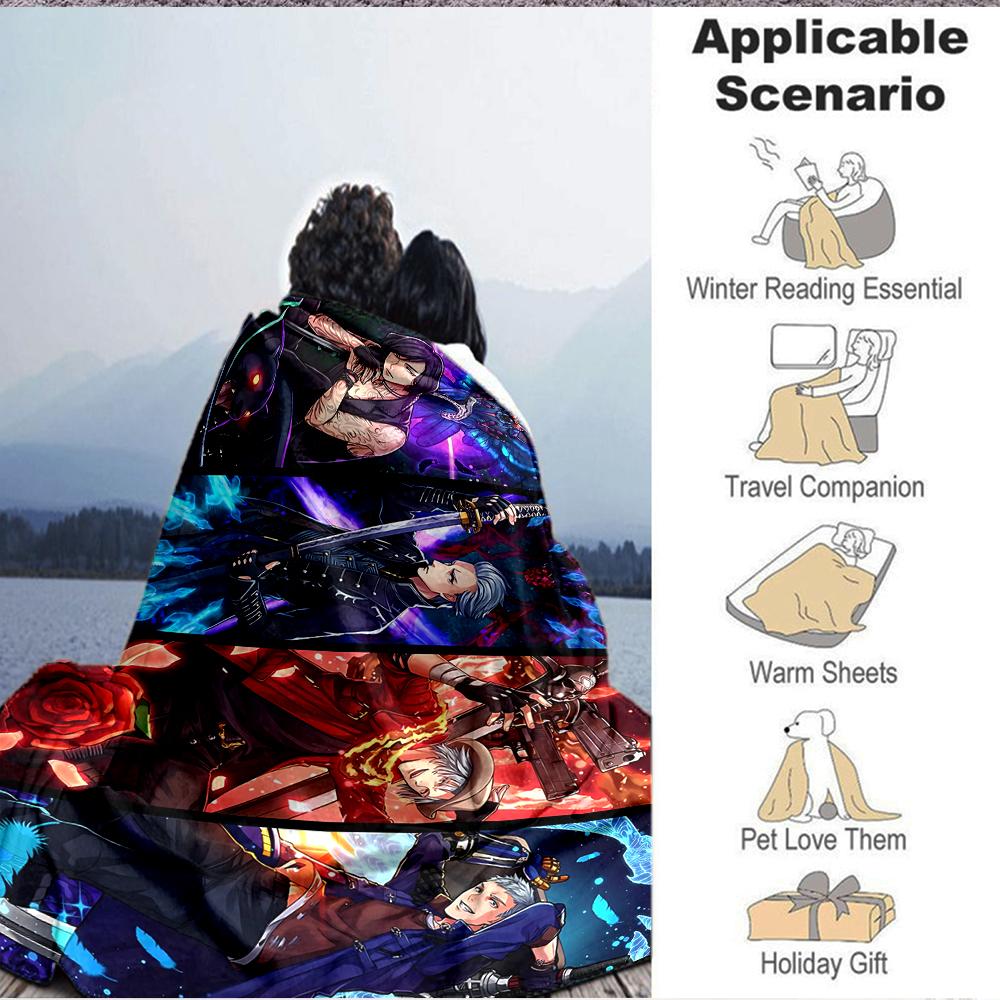 1Pc Fantasy Warrior Epic Battle Flannel Blanket, Soft And Comfortable, Casual Warm, Camping Travel, Christmas, Halloween Xmas Gift S1756
